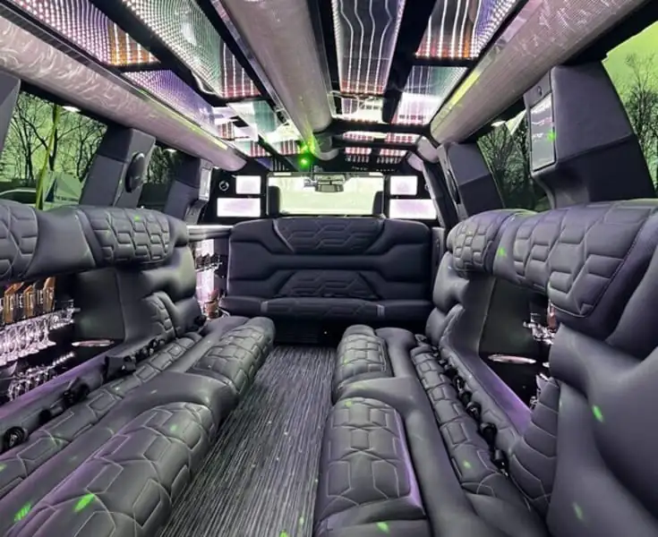 White Cadillac Escalade stretch limousine