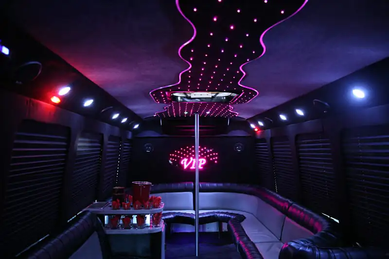 Black 14-passenger Mercedes Sprinter limo