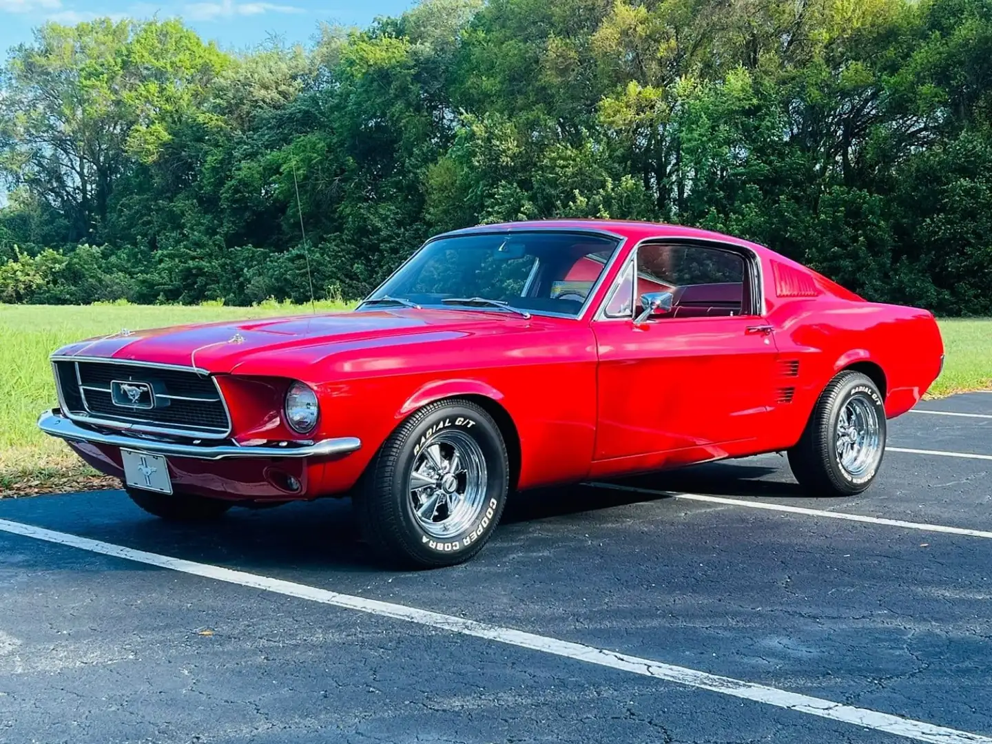 Red 1967 Ford Mustang classic car